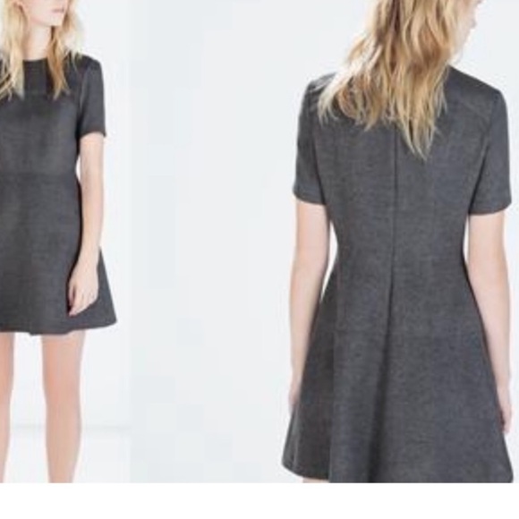 Zara Woman Gray Short Sleeve Mini Dress | S - Picture 2 of 9